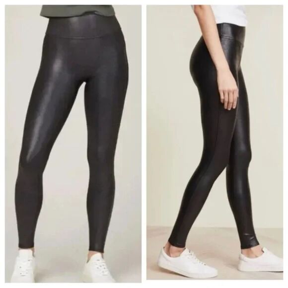 Serra Pants - Serra NWT Ladies Plus Size Faux Leather Leggings Black Metallic Size XL (16-18)